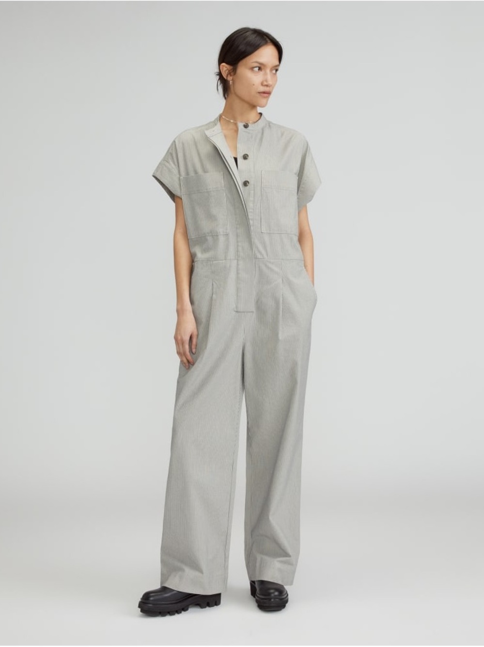 NWT Women's Everlane THE EASY WORKWEAR JUMPSUIT Pinstripe size M